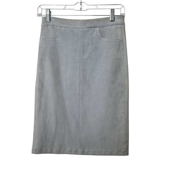 Sylvie Schimmel Suede Pencil Skirt Size 36 Mint Green Above Knee Stretch - Picture 1 of 7